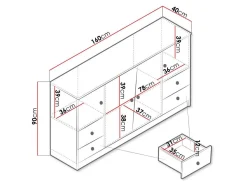 Kommode Almira 105 (Artisan eg + Hvid)