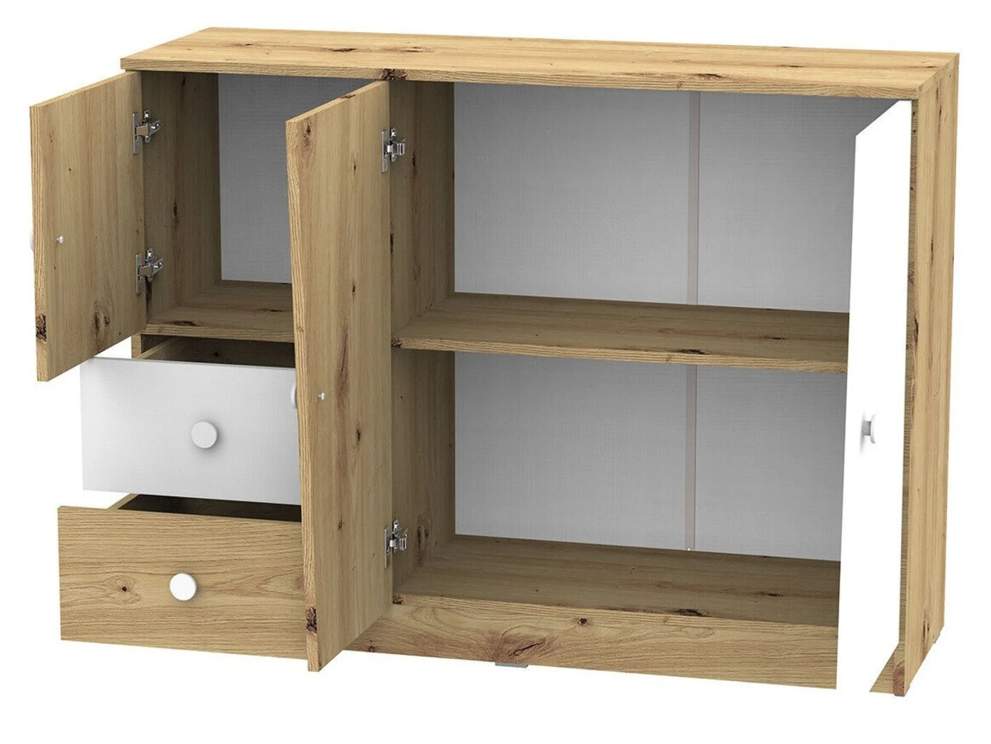 Kommode Almira 106 (Artisan eg + Hvid)