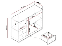 Kommode Almira 106 (Artisan eg + Hvid)