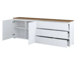 Kommode Baletu 107 (Hvid + Egetræ)