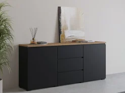 Kommode Baletu 106 (Sort + Egetræ)