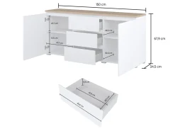 Kommode Baletu 106 (Sort + Egetræ)