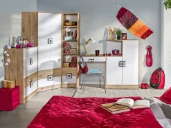 Kommode Balvire 109 (Lys eg + Hvid + Grå)