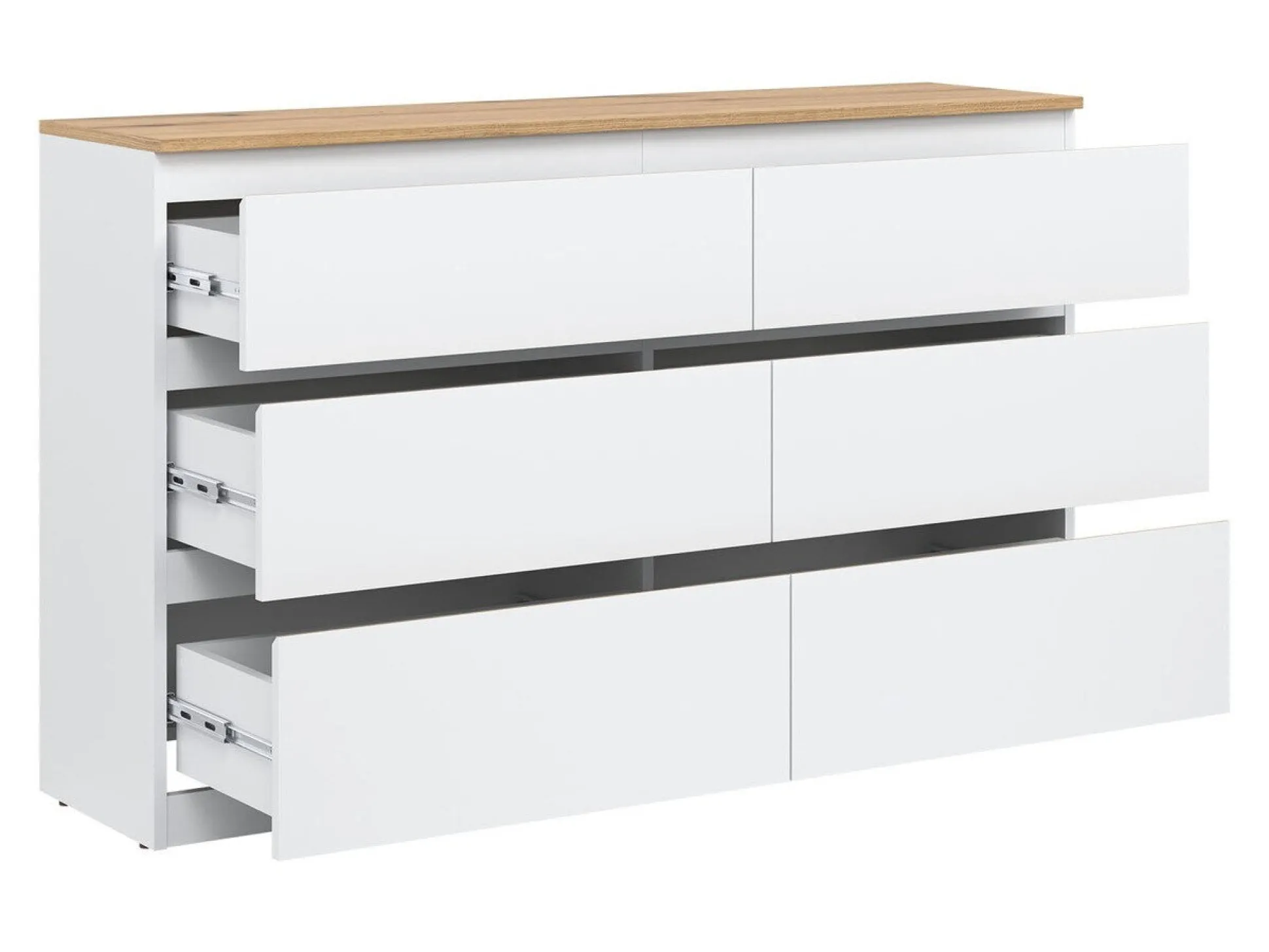 Kommode Catelbi 102 (Hvid + Egetræ)