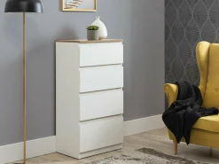 Kommode Catelbi 103 (Hvid + Egetræ)