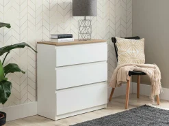 Kommode Catelbi 101 (Hvid + Egetræ)