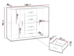 Kommode Catromi 100 (Hvid)