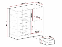 Kommode Cavmero 108 (Sonoma eg + Hvid)