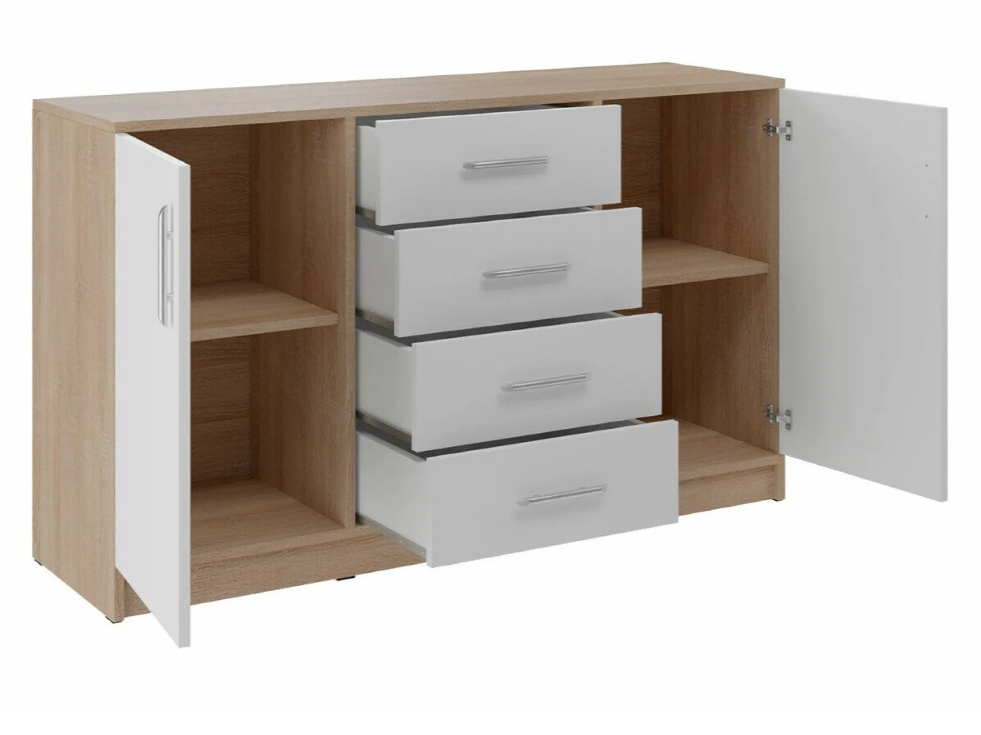 Kommode Cavmero 109 (Sonoma eg + Hvid)