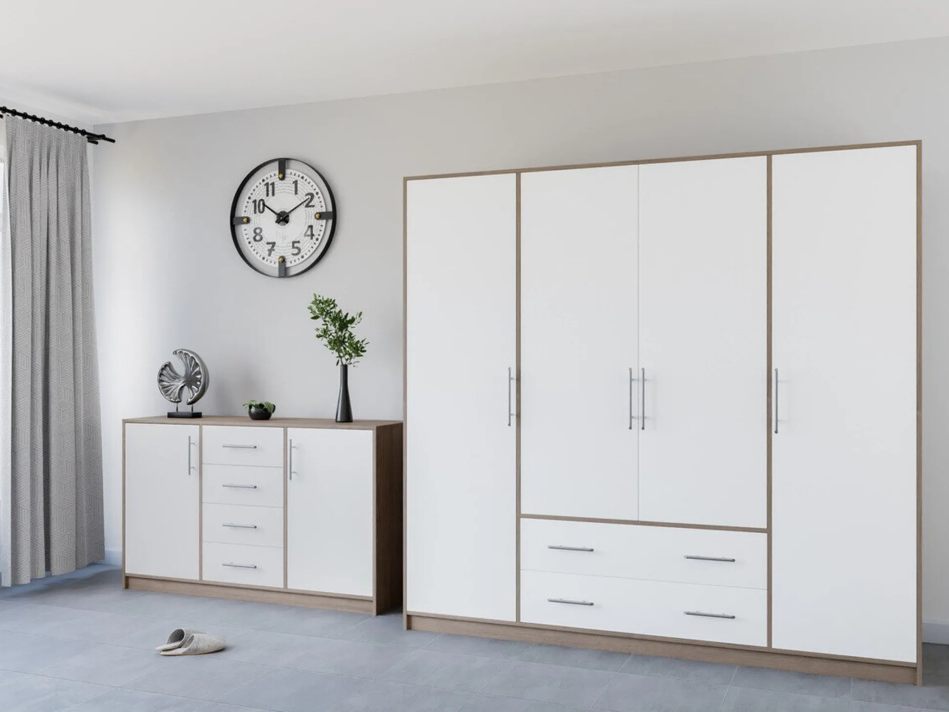 Kommode Cavmero 109 (Sonoma eg + Hvid)