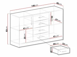 Kommode Cavmero 109 (Sonoma eg + Hvid)
