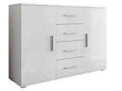 Kommode Charlotte 118 (Hvid + Glansfuld hvid)