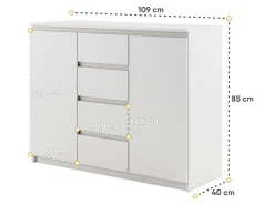 Kommode Cirdelu 105 (Hvid)