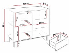 Kommode Comfivo Delruva (Sort)