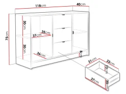 Kommode Comfivo Papilio (Beige)