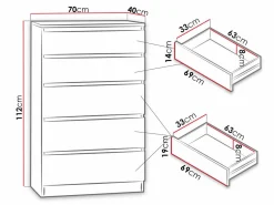 Kommode Comfivo Structor IV (Hvid)