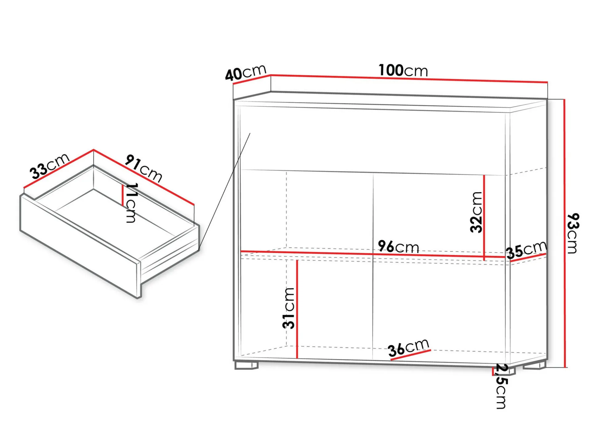 Kommode Comfivo Tutela IV (Hvid)