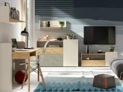 Kommode Domcali 107 (Grå + Egetræ)