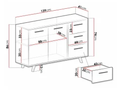 Kommode Dortivu (Hvid)