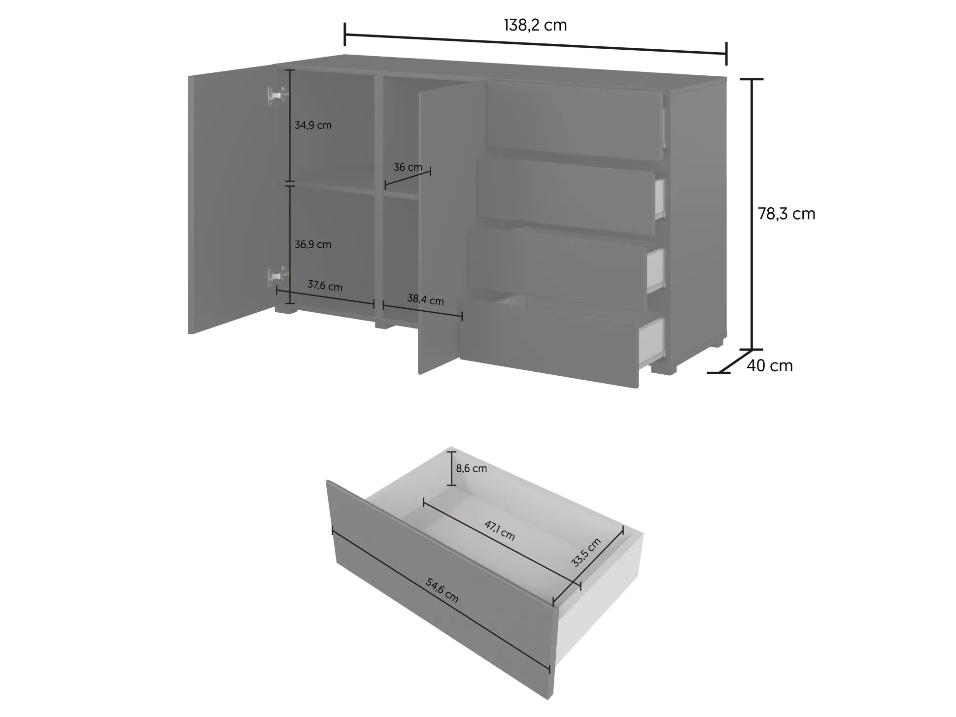 Kommode Elbleve 101 (Hvid)