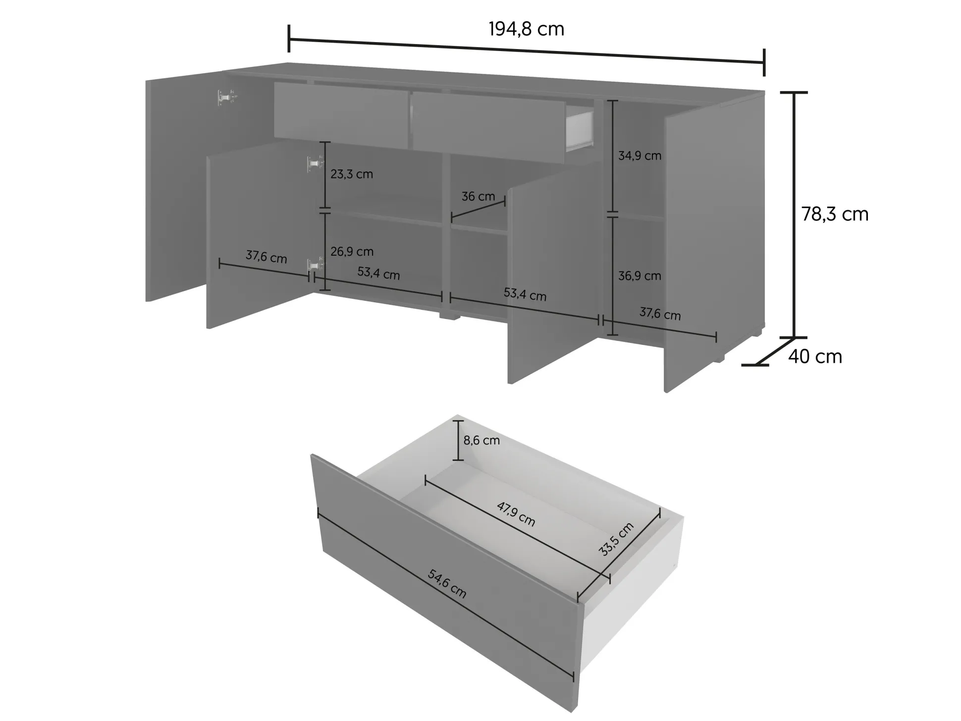 Kommode Elbleve 103 (Hvid)