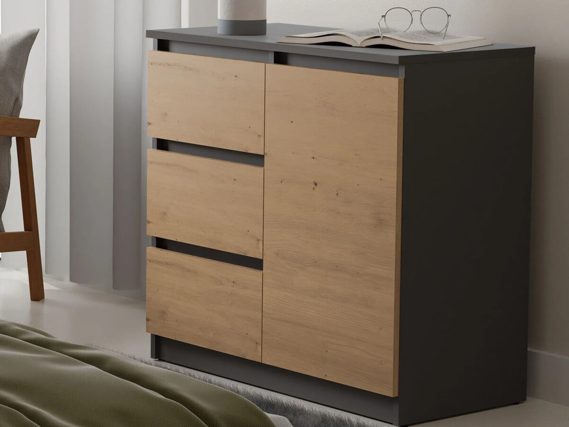 Kommode Elbvelu 110 (Antracit + Artisan eg)