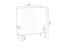 Kommode Etliva 100 (Hvid + Gylden)