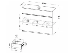 Kommode Evaropha 105 (Wotan eg + Hvid)