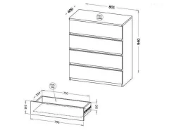 Kommode Evaropha 104 (Wotan eg + Hvid)