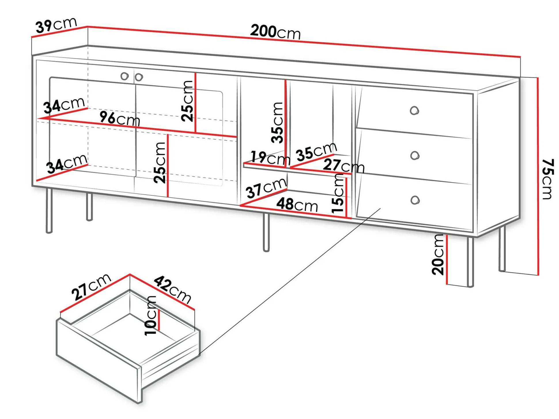Kommode Feletri 104 (Hvid)