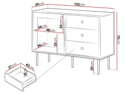Kommode Feletri 100 (Hvid)