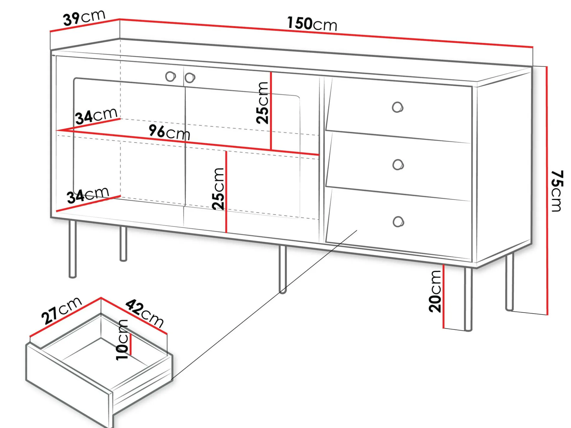 Kommode Feletri 101 (Hvid)