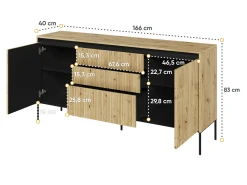 Kommode Fernolu 100 (Artisan eg + Sort)