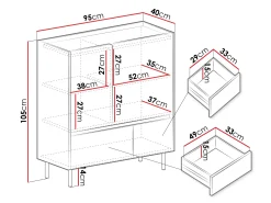 Kommode Fiosono 108 (Eukalyptus + Egetræ)