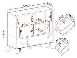 Kommode Fiosono 107 (Eukalyptus + Egetræ)