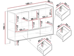 Kommode Fiosono 106 (Eukalyptus + Egetræ)