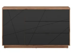 Kommode Fivale 100 (Mørk Delano eg + Mat sort)