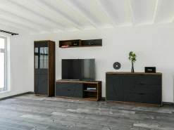 Kommode Fivale 100 (Mørk Delano eg + Mat sort)