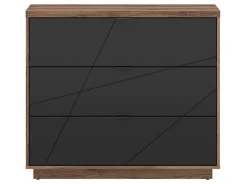 Kommode Fivale 118 (Mørk Delano eg + Mat sort)