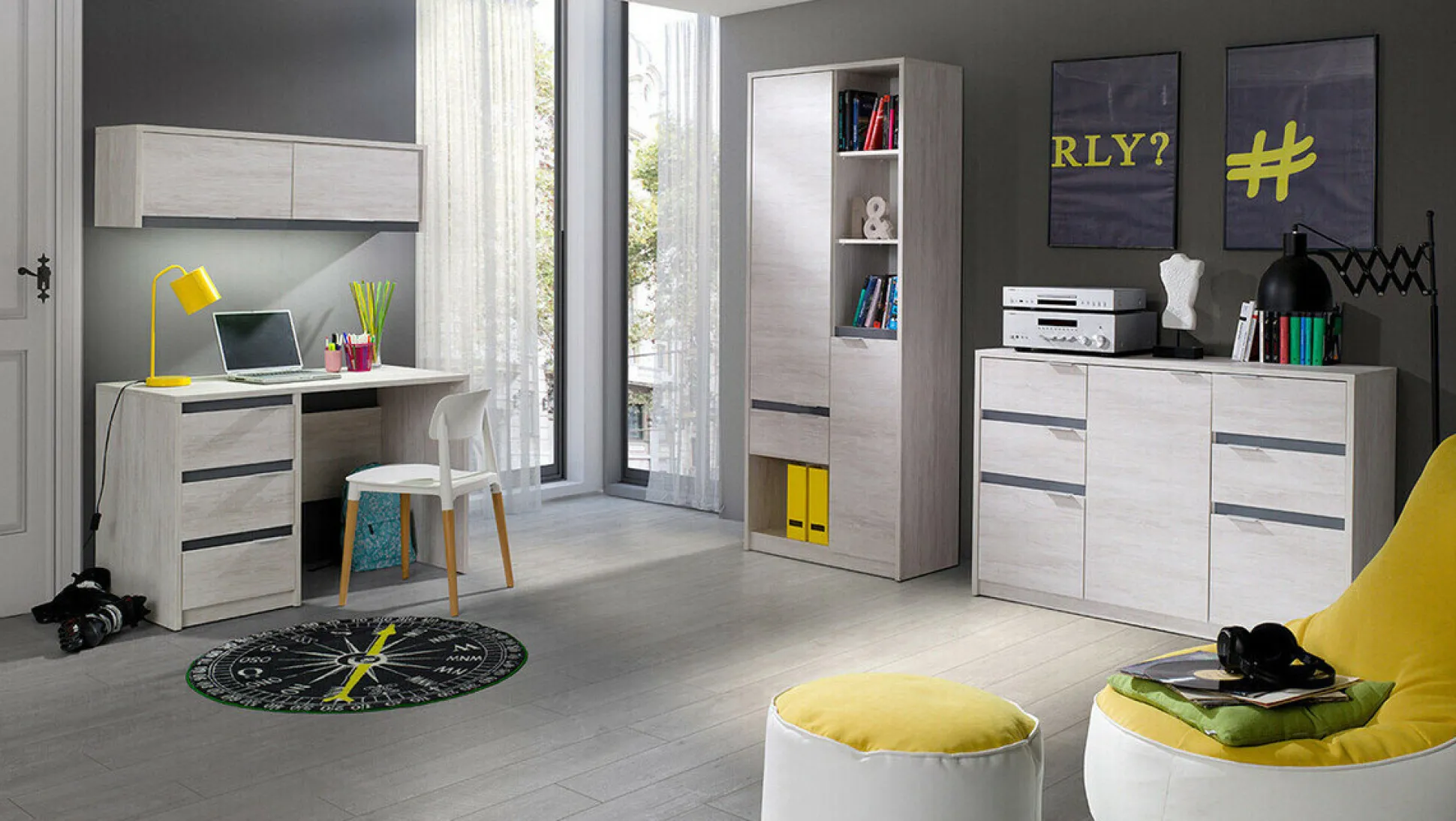 Kommode Fivelbo 101 (Kloster eg + Blank sort)