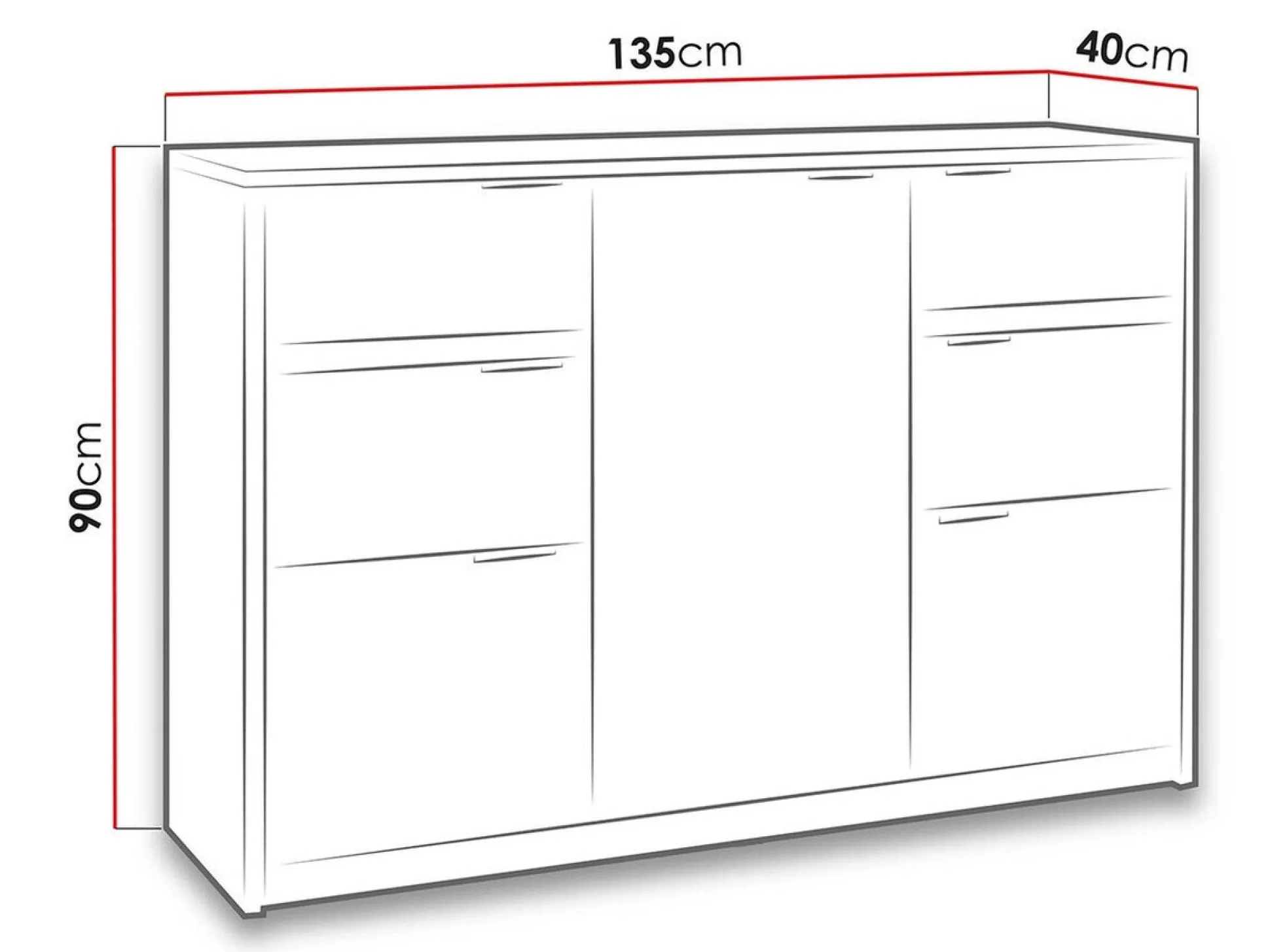 Kommode Fivelbo 101 (Kloster eg + Blank sort)