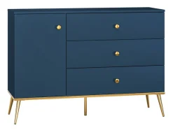 Kommode Flonovu 103 (Mørkeblå + Gylden)