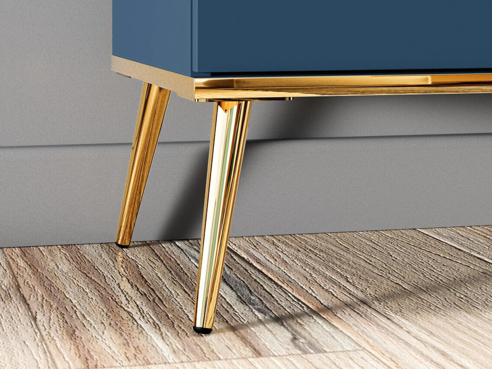 Kommode Flonovu 103 (Mørkeblå + Gylden)