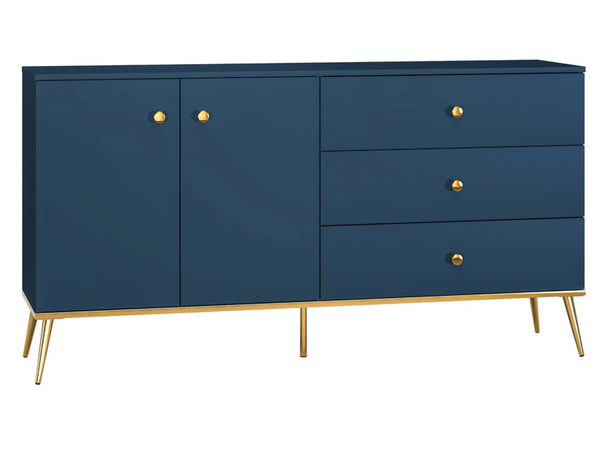 Kommode Flonovu 102 (Mørkeblå + Gylden)