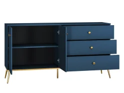 Kommode Flonovu 102 (Mørkeblå + Gylden)