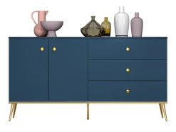 Kommode Flonovu 102 (Mørkeblå + Gylden)