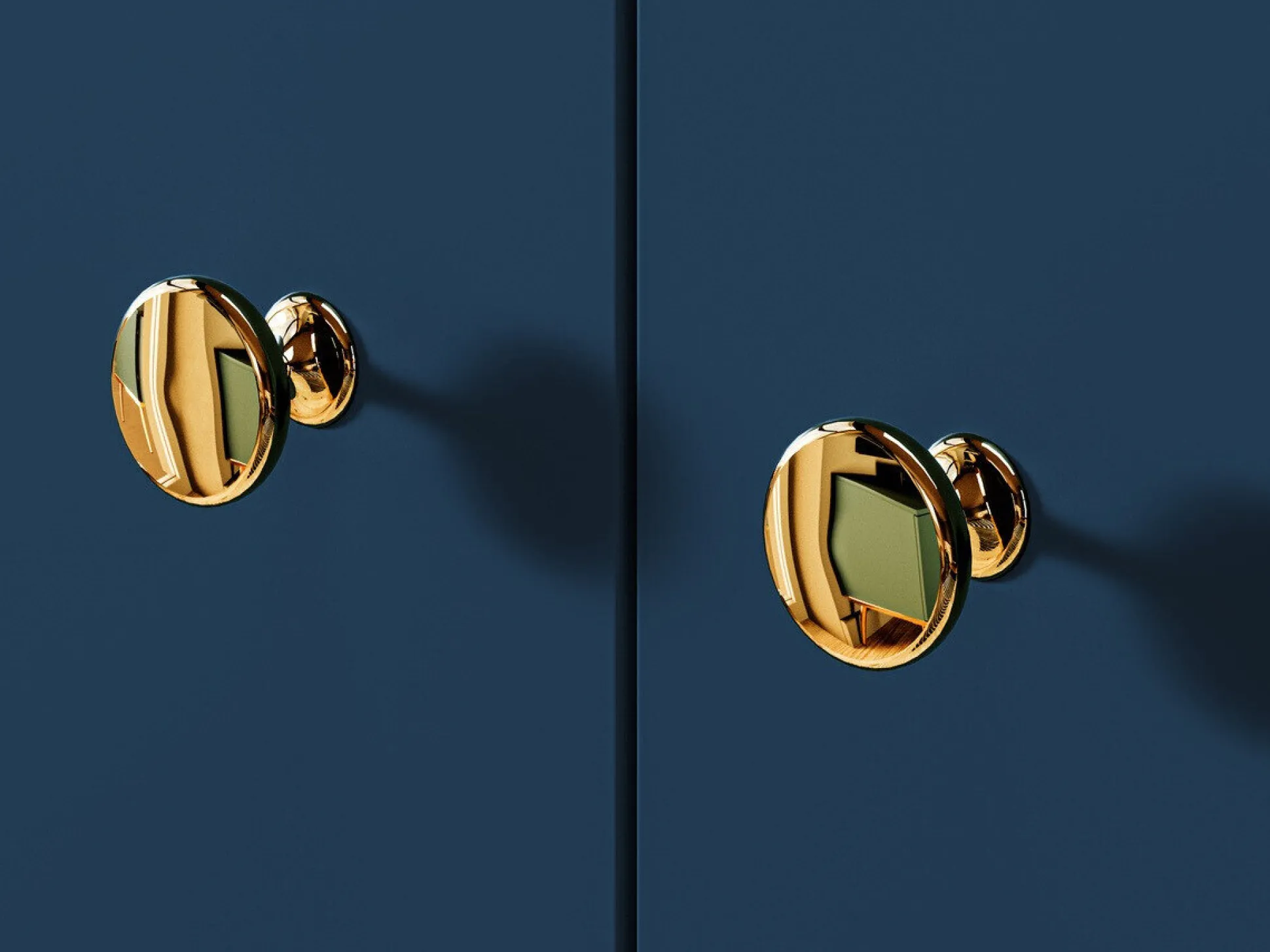 Kommode Flonovu 102 (Mørkeblå + Gylden)