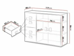 Kommode Florevi 102 (Mat hvid + Artisan eg)