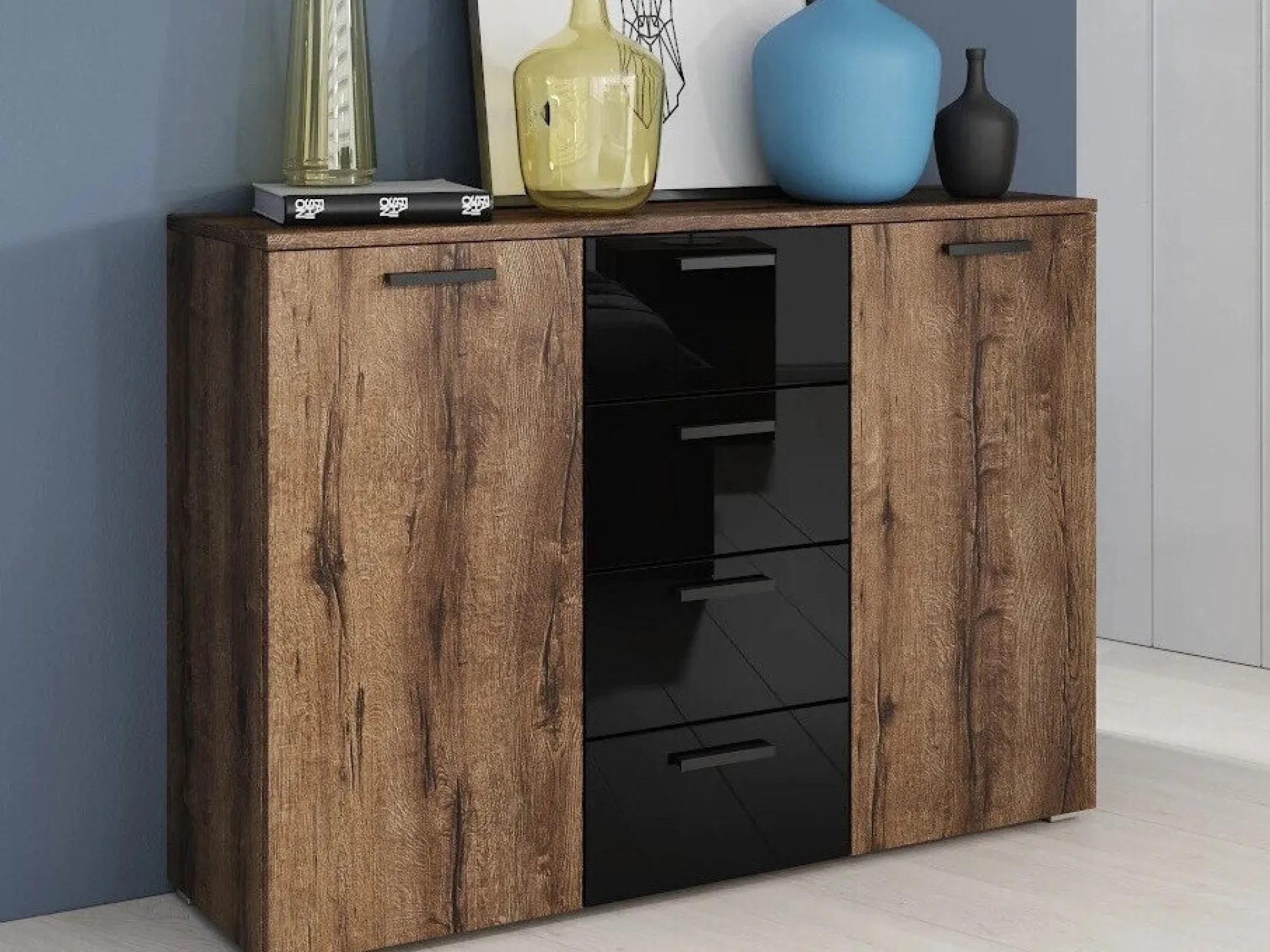 Kommode Levruvu 108 (Kloster eg + Sort)