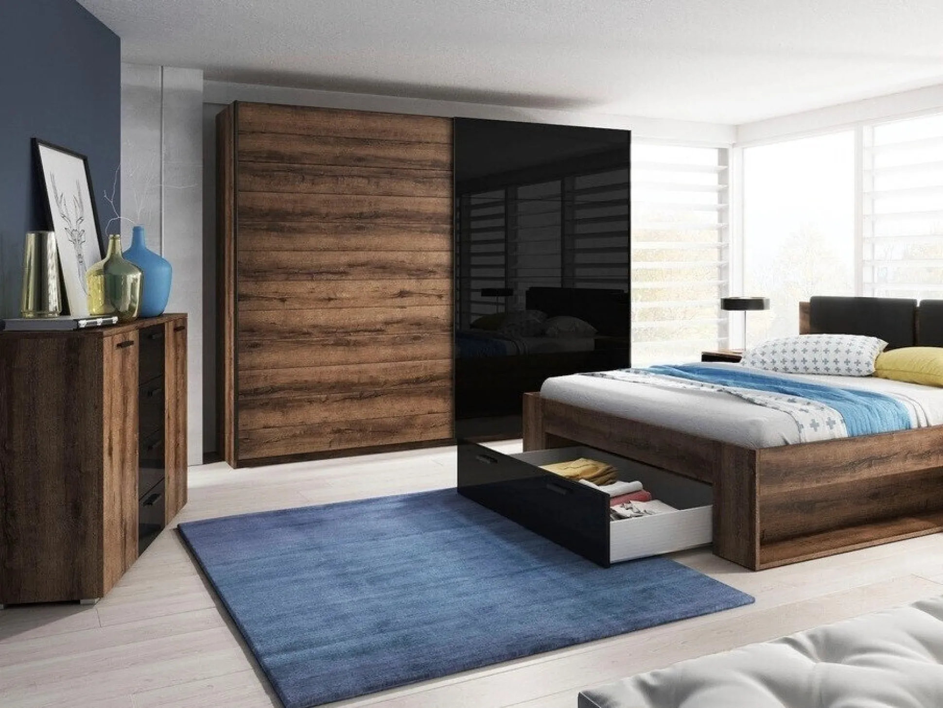 Kommode Levruvu 108 (Kloster eg + Sort)